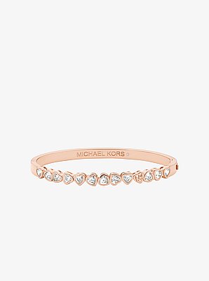Pulsera r&iacute;gida de coraz&oacute;n con incrustaciones