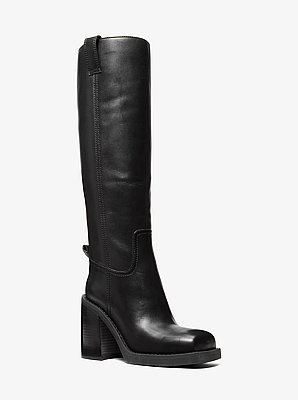 Houston Leather Block Heel Boot