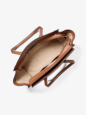 Becca Large Striped Signature Logo Tote Bag