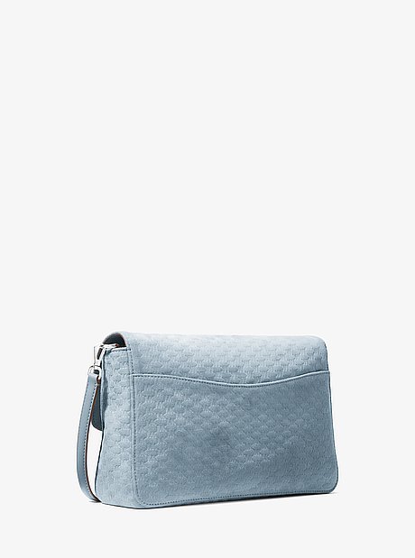 Grand sac &agrave; bandouli&egrave;re convertible Kacey en microsu&egrave;de de polyester &agrave; logo grav&eacute;