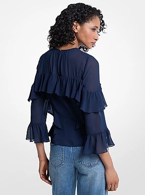 Ruffled Georgette Blouse 