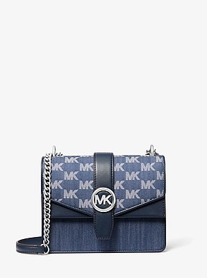 Greenwich Small Logo Jacquard Denim Crossbody Bag