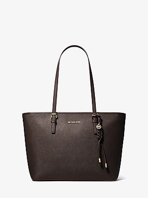 Jet Set Saffiano Leather Tote Bag With Bag Charm