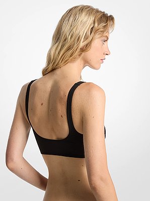 Lace-Up Stretch Nylon Bikini Top
