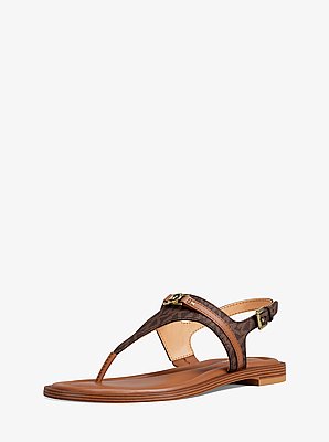 Sandale Mandy mit Signature-Logomuster und T-Riemen