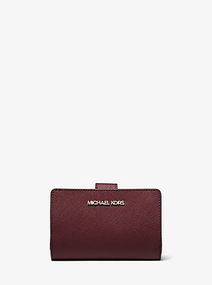 Portefeuille de taille moyenne en cuir &agrave; grain crois&eacute;