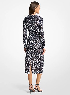 Vestido tubo de encaje floral sombreado