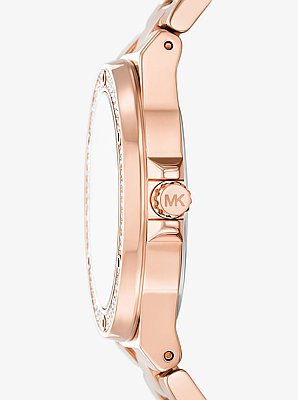 Lennox Pav&eacute; Rose Gold-Tone Watch