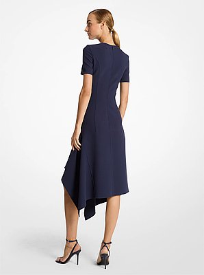 Vestido tipo pa&ntilde;uelo de lana barathea el&aacute;stica de doble cara