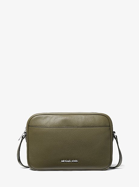 Jet Set Large Pebbled Leather Camera Crossbody Bag