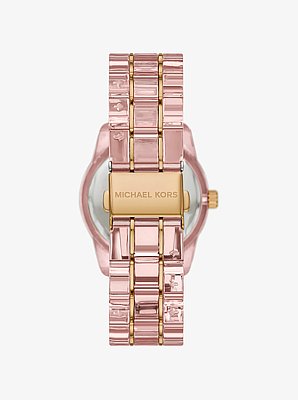Ritz Pav&eacute; Pink-Tone and Acetate Watch