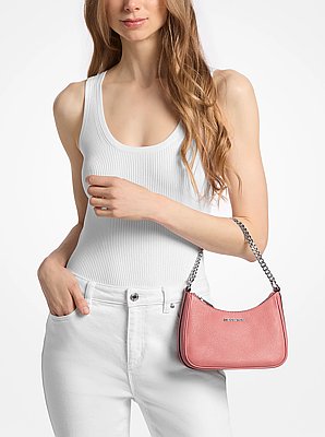 Bandolera Jet Set Travel peque&ntilde;a convertible de piel granulada