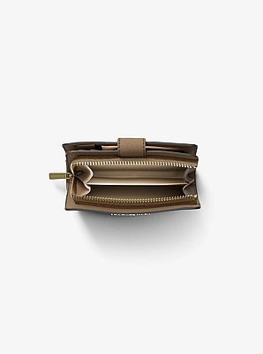 Portefeuille de taille moyenne en cuir &agrave; grain crois&eacute;