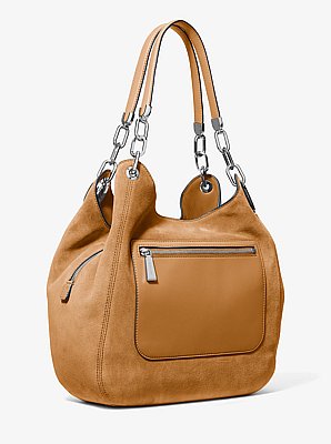 Lillie Large Suede Shoulder Bag