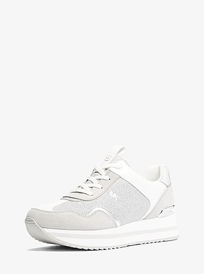 Plateau-Sneaker Raina aus glitzerndem Mesh im Kettendesign