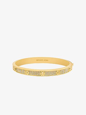 Pav&eacute; Logo Stud Bangle