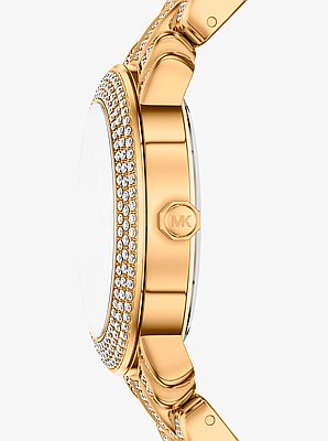 Montre Phoebe dor&eacute;e &agrave; pierres pav&eacute;es