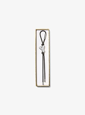 Initial Silver-Tone and Speckled Cord Bag Charm
