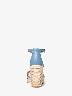 Mandy Saffiano Leather Wedge Sandal