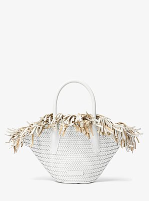 Sardinia Mini Woven Leather Basket Tote Bag