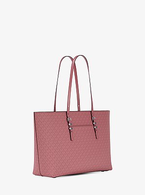 Quinn Large Signature Logo and Leather Tote Bag