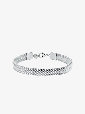 Pulsera de cadena de serpiente tubogas de lat&oacute;n chapado en metales preciosos
