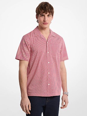 Camisa veraniega de algod&oacute;n el&aacute;stico con estampado geom&eacute;trico