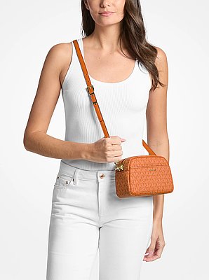 Jet Set Small Signature Logo Camera Crossbody Bag