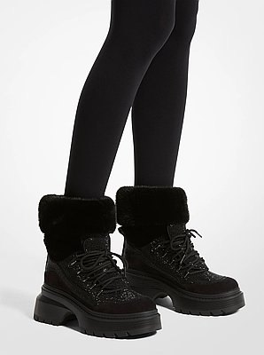 Bota Shiloh de varios materiales con adorno
