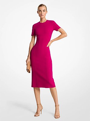 Vestido de tubo de lana el&aacute;stica de doble cara