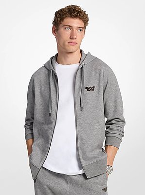 Cotton Blend Zip-Up Hoodie