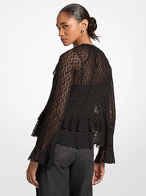 Ruffled Floral Lace Top 
