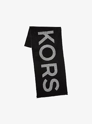 Oversized Logo Knit Scarf