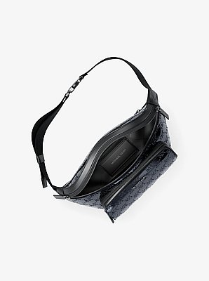 Sac &agrave; une bretelle Cooper utilitaire de taille moyenne &agrave; logo m&eacute;tallis&eacute; et grav&eacute;