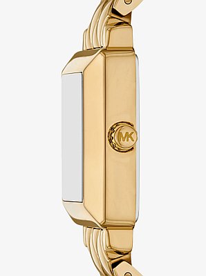 Petite Gwynn Pav&eacute; Gold-Tone Watch
