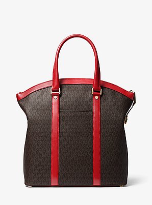 Bolso tote Bedford Travel grande tipo c&uacute;pula con rayas y logotipo