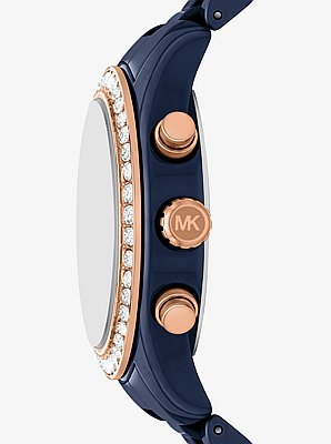 Lexington Pav&eacute; Blue-Tone Watch