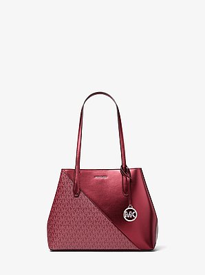 Avalon Medium Metallic and Signature Logo Tote Bag