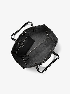 Bolso tote Sharon de cuero granulado cosido a mano