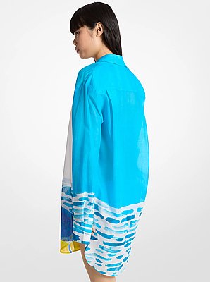 Michael Kors X Christina Zimpel Cotton Lawn Shirtdress
