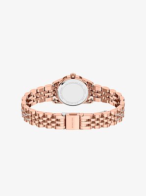 Petite Lexington Pav&eacute; Rose Gold-Tone Watch