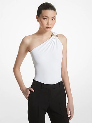 Matte Jersey One-Shoulder Bodysuit