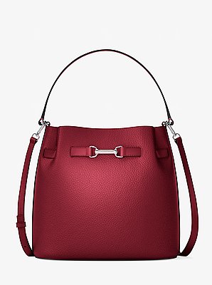 Sac &agrave; bandouli&egrave;re seau convertible Carson de taille moyenne en cuir grain&eacute;