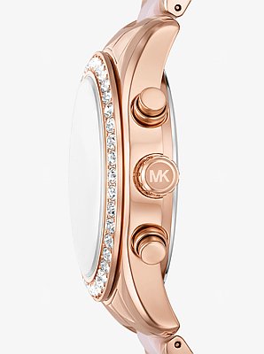 Lexington Pav&eacute; Pink-Tone and Ceramic Watch