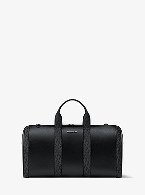 Cooper Pebbled Leather and Signature Logo Duffel Bag