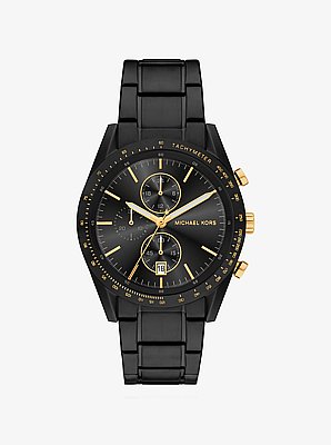 Oversized Warren Black-Tone Watch