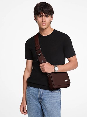 Edison Mini Crossgrain Leather Crossbody Bag with Pouch