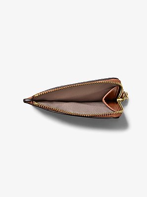 Petit porte-cartes Jet Set en cuir grain&eacute; &agrave; dragonne