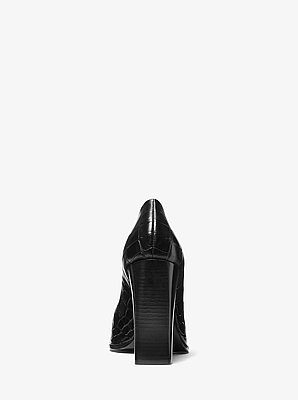 Jeanne Crocodile Embossed Leather Pump