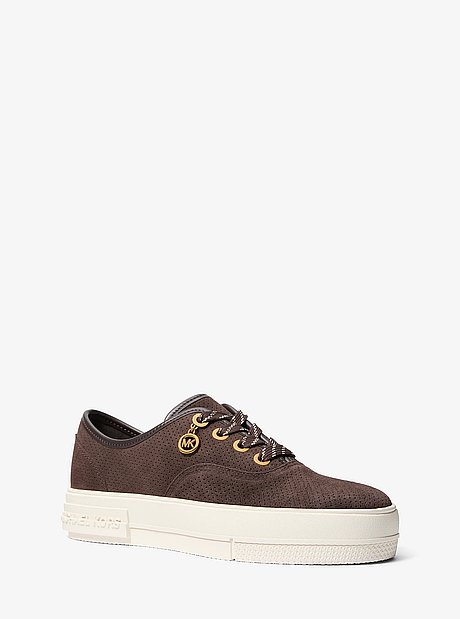 Lindsey Perforated Suede Platform Sneaker